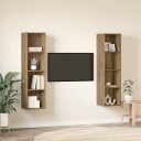 TV skap 2 pcs Brun 37 x 37 x 142.5 cm Konstruert tre