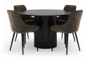 Scandinavian Choice Kopparbo Rund Spisegruppe 130 cm 4 Alsarp Spisestoler   Svart