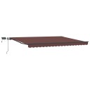  Manuell uttrekkbar markise med LED brun 400x300 cm