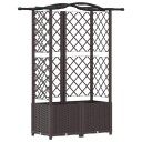 vidaXL Hevet Bed med Trellis og Tak Brun 122 x 40 x 138 cm PP