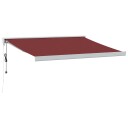 vidaXL Automatisk uttrekkbar markise med LED burgunder 350x250 cm