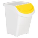 vidaXL Stablebare avfallsbeholdere med lokk 3 stk hvit PP 120 L