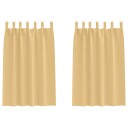  Gardiner med gardiner 2 pcs Beige Polyester
