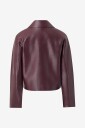 Mango Faux Leather Zip Up Jacket   Burgundy   M