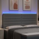  LED Hodegjerde Linje Design Lys Grå 200 cm Stoff