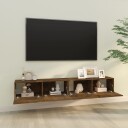 vidaXL Vegghengte TV-benker 2 stk røkt eik 100x30x30 cm konstruert tre