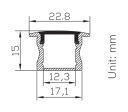Knight 12 Aluprofil 2m I/U Sort