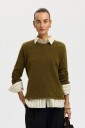 Selected Women   Genser Slwlulu New Ls Knit O Neck   Natur