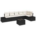 vidaXL Hagesofa Set 7 stk. Svart og krem polyrotting