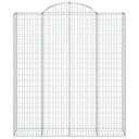  Gabionkurver buede 12 stk 200x50x220/240 cm galvanisert jern