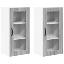  Kjøkkenskap 2 pcs Grå Sonoma 40 x 31 x 80 cm Konstruert tre