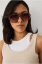 Ellos Collection   Store runde solbriller   Brun
