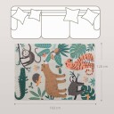 Jungle mønster fleece teppe lettstelt krem ​​og flerfarget