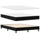  Box Spring Seng med Madrass Svart 140x200 cm Fløyel