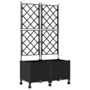 vidaXL Hageplanter med espalier og hjul 2 stk. Svart 80 x 40 x 149 cm