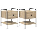 vidaXL Nattbordskap 2 stk. Sonoma eik 35 x 36,5 x 47 cm Konstruert tre