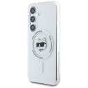 Karl Lagerfeld Button Choupette Head Printed Logo MagSafe Samsung Galaxy S25 Plus white