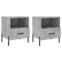 vidaXL Nattbord 2 stk betonggrå 40x35x47,5 cm konstruert tre