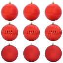  Julekule Sett 9 pcs Rød