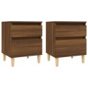 vidaXL Nattbord 2 stk brun eik 40x35x50 cm