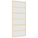 vidaXL Skyvedør gull 90x205 cm frostet ESG glass og aluminium
