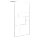 vidaXL Dusjvegg 115x195 cm ESG-GLASS HVIT