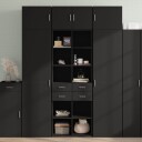  Oppbevaringsskap svart 70x42,5x225 cm konstruert tre