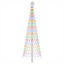 vidaXL LED juletre 300 cm 350 LED-lys Flerfarget Jern Svart