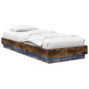  Sengestativ med LED Røkt Eik 80 x 200 cm Konstruert tre