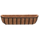  Plantekasser 2 stk med kokosfiberinnlegg svart 76x21x16 cm stål 319355
