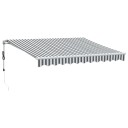  Automatisk uttrekkbart markise antrasitt og hvit 300x250 cm
