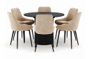 Scandinavian Choice Kopparbo Rund Spisegruppe 106 156cm med 6 Alsarp Spisestoler   Svart