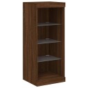vidaXL Skjenk med LED-lys brun eik 41x37x100 cm
