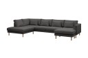 Florenz 4 seters Venstrevendt U formet Sofa med Divan og Sjeselong i Stoff   Mørk grå