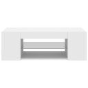 vidaXL TV-benk med LED-lys hvit 90x39x30 cm