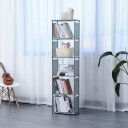 Herzberg 5 lags flerbruks bokhylle og oppbevaringsstativ   42x153 cm grå