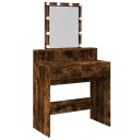  Sminkebord med LED røkt eik 80x41x144,5 cm