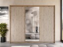 Swanley Garderobeskapeskap med speil 250x215 cm - Brun/Hvit