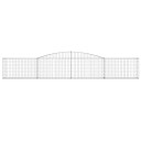 vidaXL Gabionkurv buet 400x30x60/80 cm galvanisert jern
