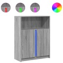  Skjenk med LED grå sonoma 77x34x100 cm konstruert tre 8721102967153