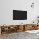  TV-benk med LED-lys gammelt tre 300x35x40 cm konstruert tre 8721158760630
