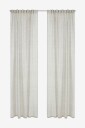 Ellos Home   Gardin med multibånd Malva 2 pk i 100% lin   Beige