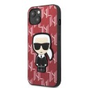 Karl Lagerfeld iPhone 13 Mini Hardt Deksel Rød Monogram Patch