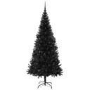  Juletre med 300 LED med stativ Svart 210 cm PVC