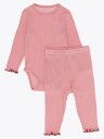 Gullkorn Korund Ull Baby Sett Rosa 80