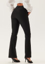 Bubbleroom Mid Waist Stretchy Flared Trousers Black 38 x 84