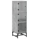 vidaXL Highboard med glassdører betonggrå 35x37x120 cm