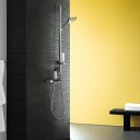 Hansgrohe Ecostat Select dusjbatteri, krom/hvit glass