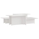  Salongbord 2 stk hvit 111,5x50x33 cm konstruert tre