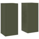  utendørs planteholdere søyle 2 stk olivengrønn 24x24x55 cm stål
